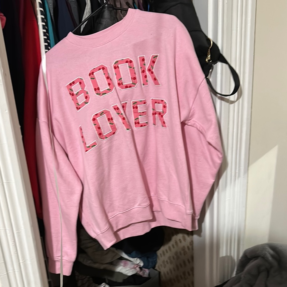 Pink 'Book Lover' Sweatshirt